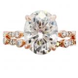 2.5 Carat Moissanite Bridal Set 14k Rose Gold