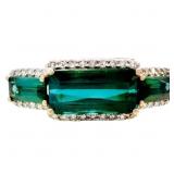2+ CTW Emerald & Diamond Halo Ring 14k Gold
