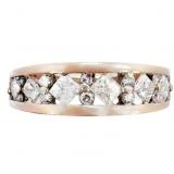 3/4 CT Princess Diamond Band 14k Yellow Gold