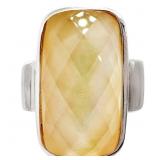 5.5 Carat Citrine & Mother of Pearl Doublet Ring