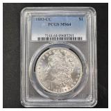 1883-CC Silver Morgan Dollar PCGS MS64