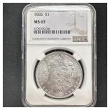 1885-P Morgan Silver Dollar NGC MS63