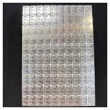 100 x 1 Gram Valcambi Suisse Fine Silver CombiBar