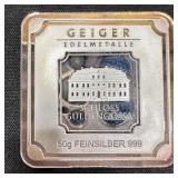 50 Gram Geiger Edelmetalle Fine Silver Bar
