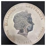 2013 1 oz Fine Silver Australian Year of the Snake