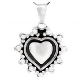 Beaded Heart Statement Pendant