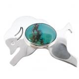Native American Artisan Turquoise Buffalo Pin