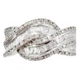 1 1/3 Carat Diamond Crossover White Gold Ring