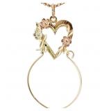 Hearts & Flowers Charm Pendant 14k Gold