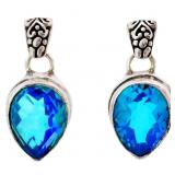 6+ Carat Blue Quartz Dangle Earrings