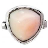 Sculpted 15 CT Rose Quartz SS Statement Ring