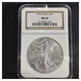 1996 American Silver Eagle MS69 (NGC)