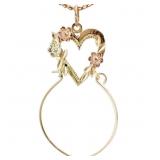Hearts & Flowers Charm Pendant 14k Gold