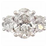 $23k 4 CTW Diamond Trilogy Bridal Ring Platinum