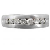 Men's Sleek Channel Set Diamond Platinum Band