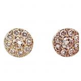 Classic Diamond Halo Stud Earrings Yellow Gold