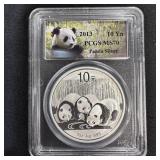 2013 - 1 oz Fine Silver Panda PCGS MS70
