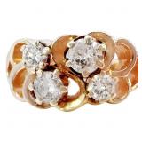 1/2 Carat Diamond Openwork Ring 14k Yellow Gold