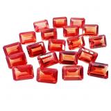 25 CTW Orange Sapphire Gemstones - Emerald Cut