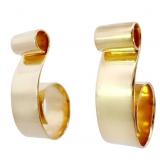 Italian Ribbon Curl Earrings 14k Yellow Gold