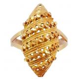 Intricate Openwork Marquise Ring 22k Yellow Gold