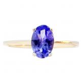 1/2 Carat Modern Tanzanite Solitaire Ring 14k Gold