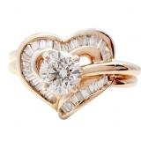 3/4 CTW Diamond Heart Crossover Ring 14k Gold