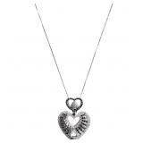 1.75 CT Black & White Diamond Heart Necklace 14k
