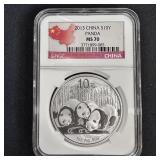 2013 1 oz Fine Silver Panda ï¿½ NGC MS70