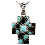 Southwest Turquoise Cross Pendant