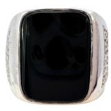 3.5 Carat Men's Onyx Signet Ring