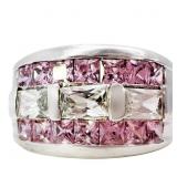 1.5 CTW Pink & White Ice  Ring NO RESERVE