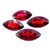 5 CTW Garnet Gemstones - Marquise Cut