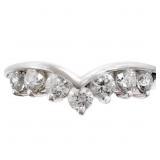 Classic White Diamante Stackable V-Ring