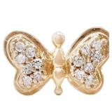 Sculpted Diamond Butterfly Ring 14k Gold