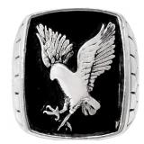 Men's Eagle In Flight Signet Ring