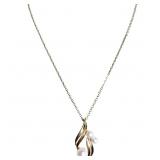 Pearl Trilogy Swirl Necklace 18k Yellow Gold