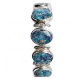 Luminous Inlaid Opal Doublet Link Bracelet