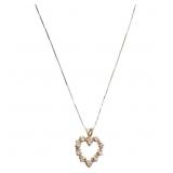 VERY FINE Diamond Heart Necklace 14k Gold