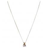 1 Carat White Sapphire Solitaire Necklace 14k Gold