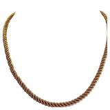 Flexible Twisted Rope Necklace 14k Yellow Gold 16'