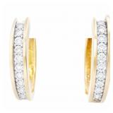 3/4+ CTW Diamond Hoop Earrings 14k Gold