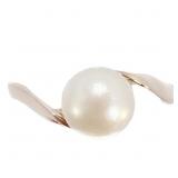 Classic Cultured White Pearl Solitaire Ring 14k