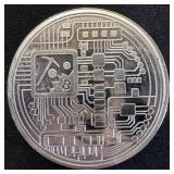 1 oz Fine Silver Round  Bitcoin Design