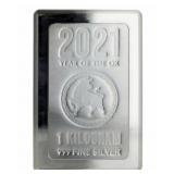 1 KILO Fine Silver Year of the Ox Bar
