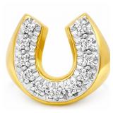 Men's Diamond Horseshoe Ring Yellow Gold