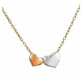 Designer Paperclip Heart Necklace 14k Gold
