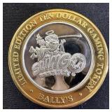 Collectible .60 oz Fine Silver $10 Gaming Token