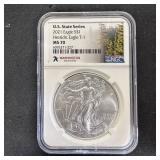 2021 American Silver Eagle Type 1 Washington MS70