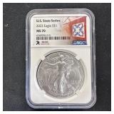2022 American Silver Eagle Ohio State MS70